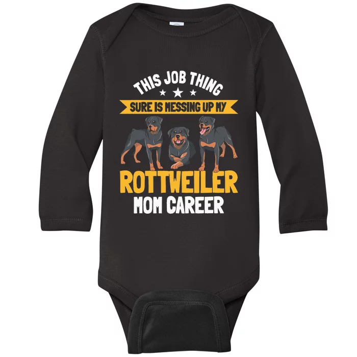 Rottweiler Mom Dog Owner Breeders Fur Parent Mother's Day Baby Long Sleeve Bodysuit