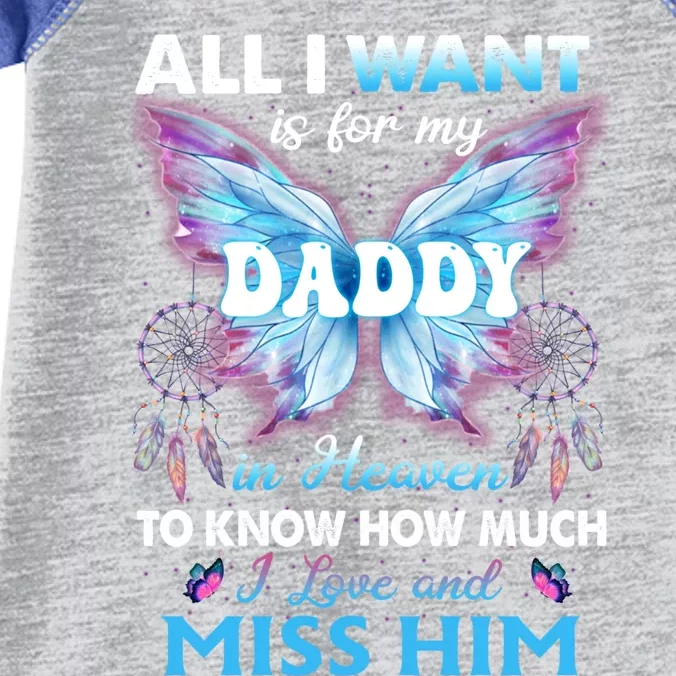 Remembrance My Dad Lives In Heaven Daughter Son Lost Daddy Gift Infant Baby Jersey Bodysuit