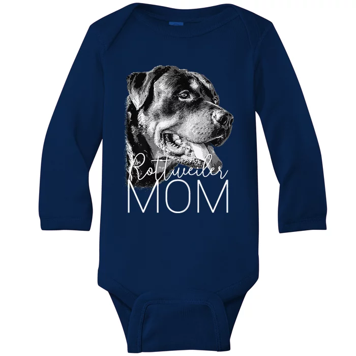 Rottweiler Mom Dog Mothers Day Gift Baby Long Sleeve Bodysuit