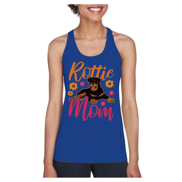 Rottie Mom Dog Owner Pet Mom Animal Lover Rottweiler Gift Women's Racerback Tank