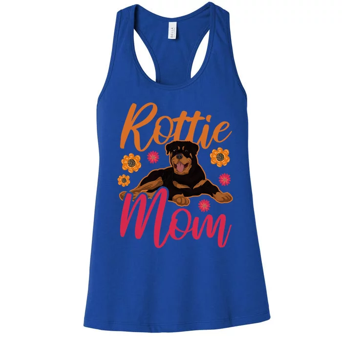 Rottie Mom Dog Owner Pet Mom Animal Lover Rottweiler Gift Women's Racerback Tank