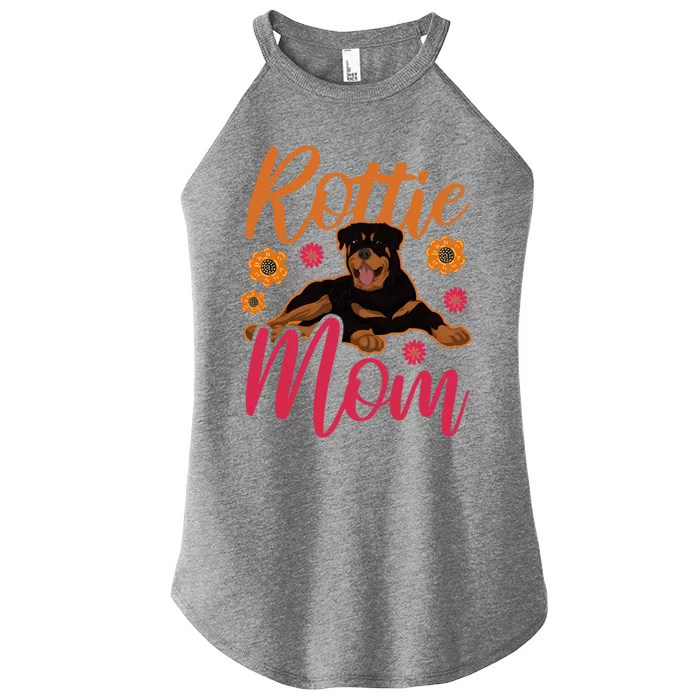 Rottie Mom Dog Owner Pet Mom Animal Lover Rottweiler Gift Women’s Perfect Tri Rocker Tank