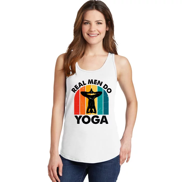 Real Men Do Yoga Retro Vintage | Gift For Father's Day And Yoga Lovers Ladies Essential Tank