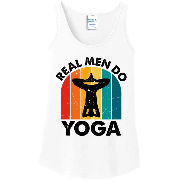 Real Men Do Yoga Retro Vintage | Gift For Father's Day And Yoga Lovers Ladies Essential Tank