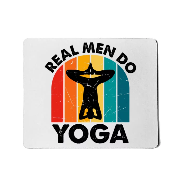 Real Men Do Yoga Retro Vintage | Gift For Father's Day And Yoga Lovers Mousepad