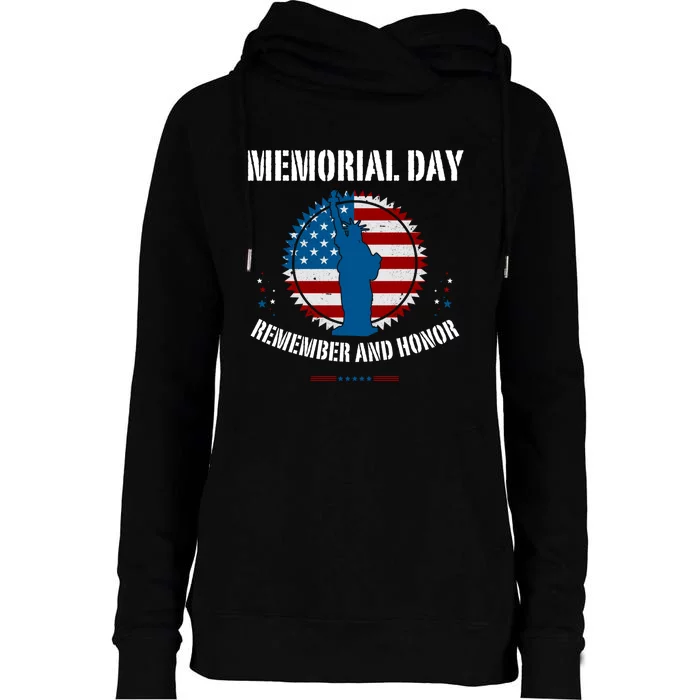 Retro Memorial Day Remember And Honor Veteran Usa Womens Funnel Neck Pullover Hood