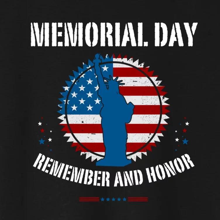 Retro Memorial Day Remember And Honor Veteran Usa Women's Crop Top Tee