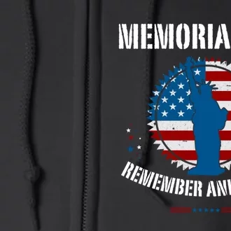 Retro Memorial Day Remember And Honor Veteran Usa Full Zip Hoodie