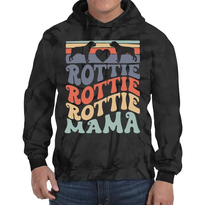 Rottie Mama Dog Mom Funny Mother's Day Cute Puppy Dog Lover Tie Dye Hoodie