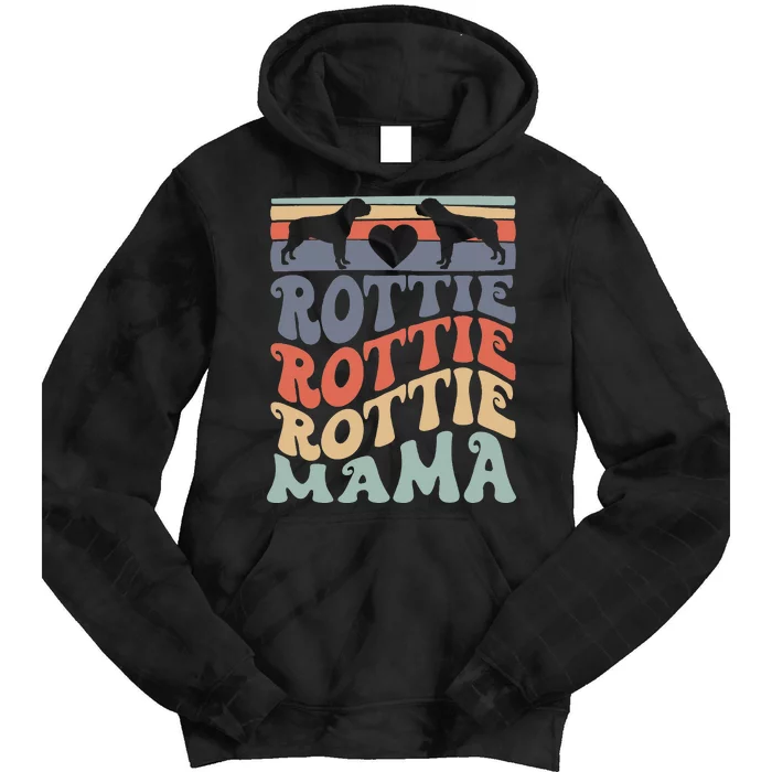 Rottie Mama Dog Mom Funny Mother's Day Cute Puppy Dog Lover Tie Dye Hoodie