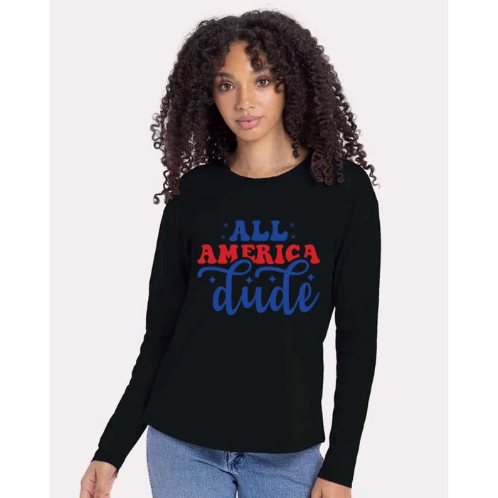 All American Dude Womens Cotton Relaxed Long Sleeve T-Shirt