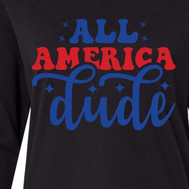 All American Dude Womens Cotton Relaxed Long Sleeve T-Shirt