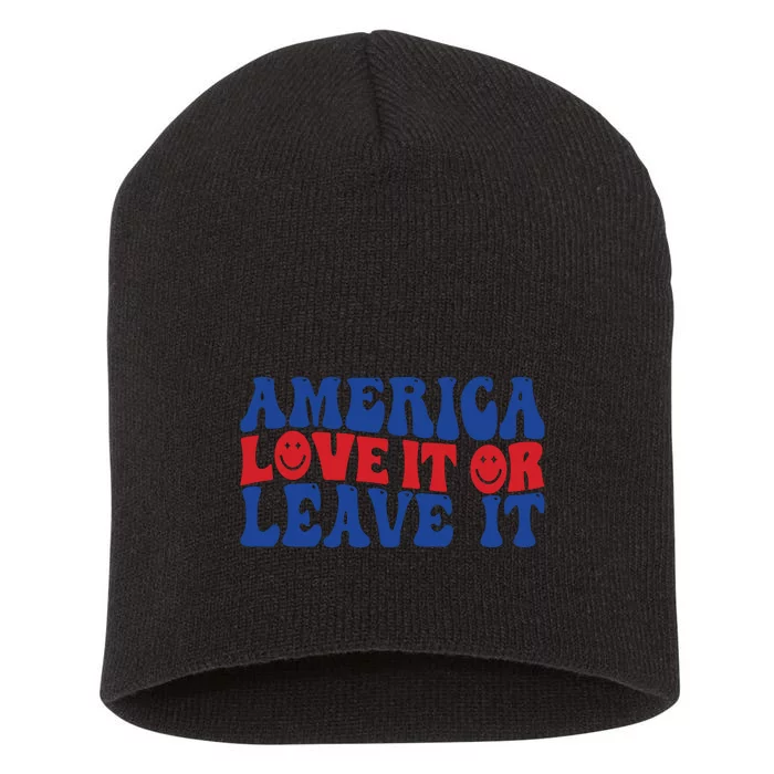 Retro Memorial Day , Ameri Short Acrylic Beanie