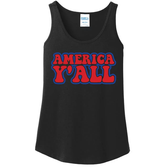 Retro Memorial Day America Ladies Essential Tank