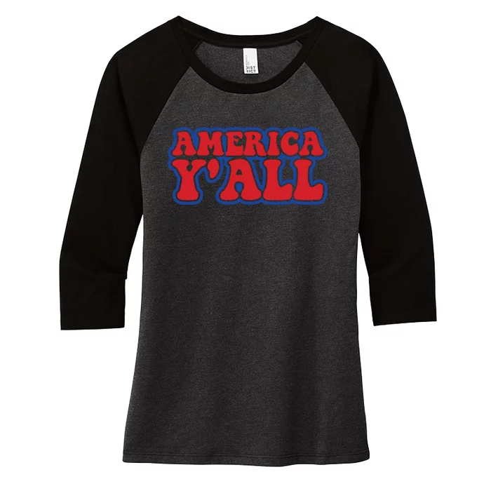 Retro Memorial Day America Women's Tri-Blend 3/4-Sleeve Raglan Shirt