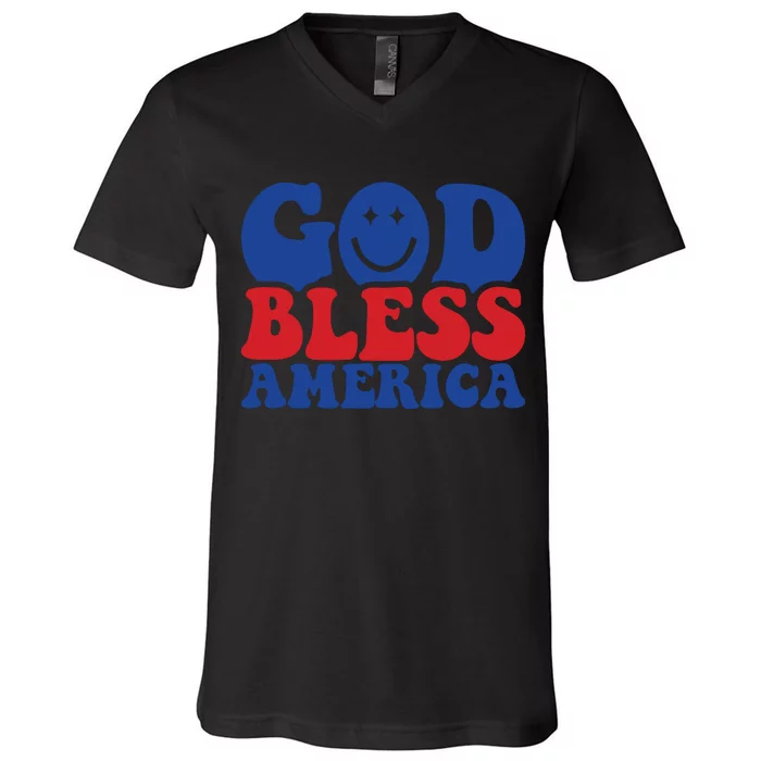 Retro Memorial Day America V-Neck T-Shirt