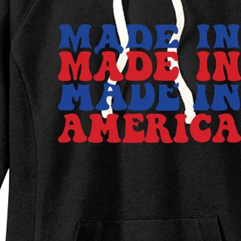 Retro Memorial Day Made In America Women's Fleece Hoodie