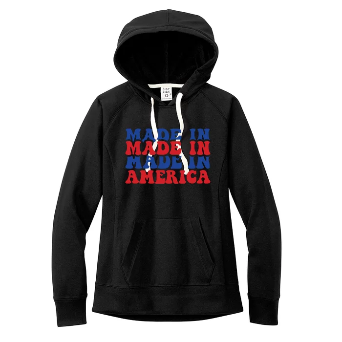 Retro Memorial Day Made In America Women's Fleece Hoodie