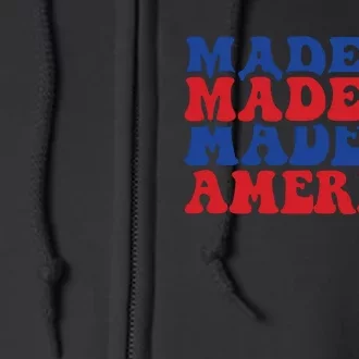 Retro Memorial Day Made In America Full Zip Hoodie