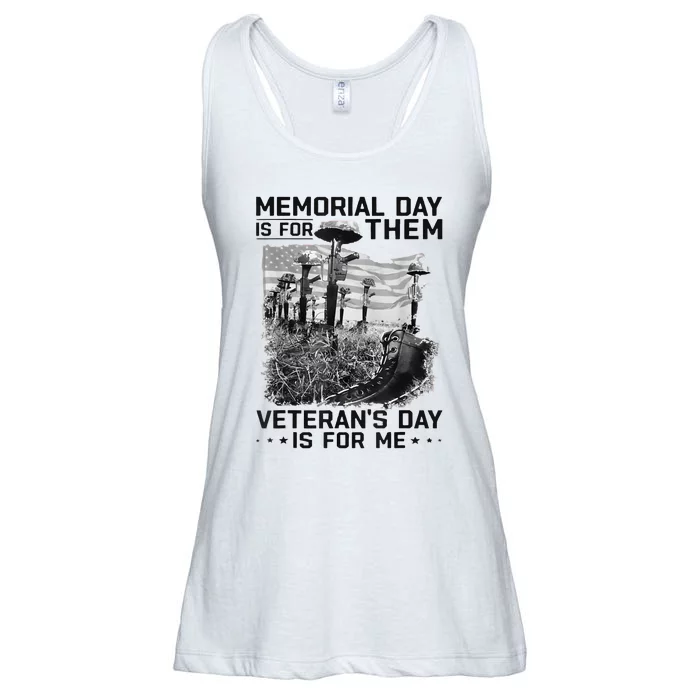 Retro Memorial Day Is For Them VeteranS Day Is For Me Ladies Essential Flowy Tank