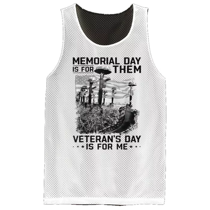 Retro Memorial Day Is For Them VeteranS Day Is For Me Mesh Reversible Basketball Jersey Tank