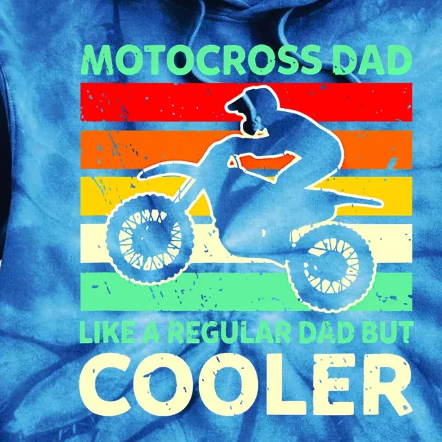 Retro Motocross Dad Like A Regular Dad But Cooler Meaningful Gift Tie Dye Hoodie