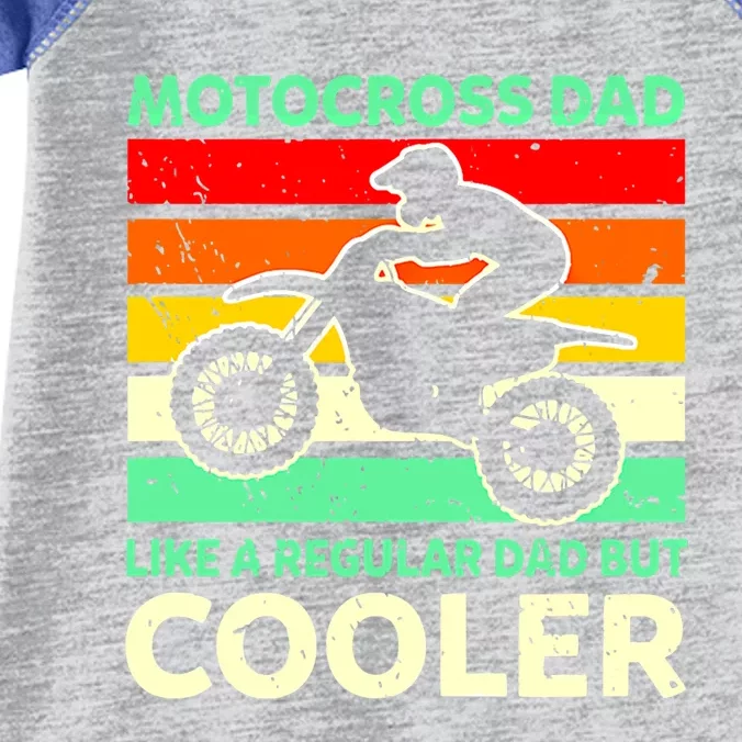 Retro Motocross Dad Like A Regular Dad But Cooler Meaningful Gift Infant Baby Jersey Bodysuit