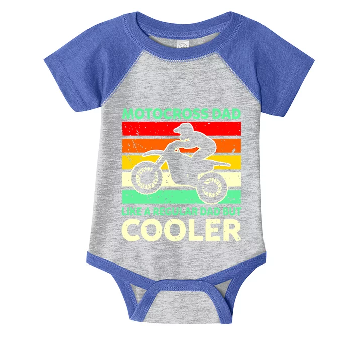 Retro Motocross Dad Like A Regular Dad But Cooler Meaningful Gift Infant Baby Jersey Bodysuit