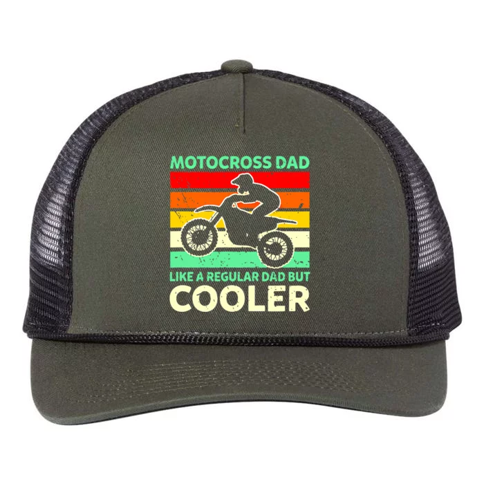 Retro Motocross Dad Like A Regular Dad But Cooler Meaningful Gift Retro Rope Trucker Hat Cap