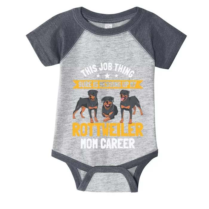 Rottweiler Mom Dog Owner Breeders Fur Parent Mother's Day Infant Baby Jersey Bodysuit