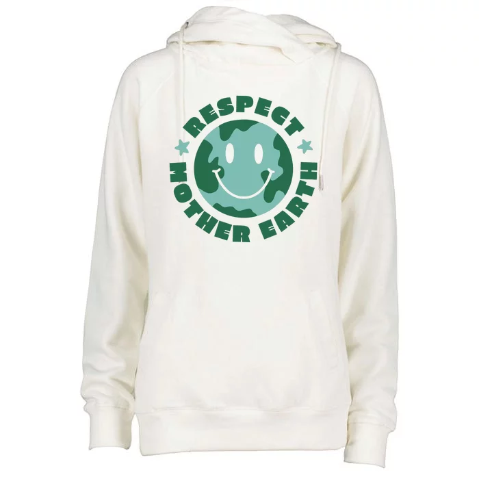 Respect Mother Earth Planet Womens Funnel Neck Pullover Hood