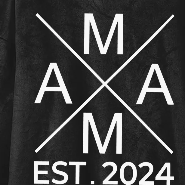 Retro Mama Est 2024 Happy Mothers Day Hooded Wearable Blanket