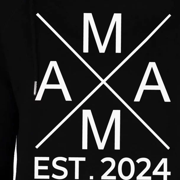 Retro Mama Est 2024 Happy Mothers Day Womens Funnel Neck Pullover Hood