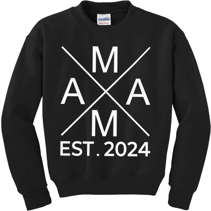 Retro Mama Est 2024 Happy Mothers Day Kids Sweatshirt