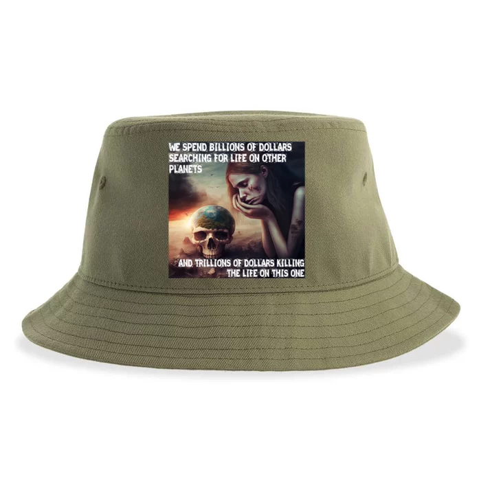 Respect Mother Earth Our Planet To Live Gift Sustainable Bucket Hat