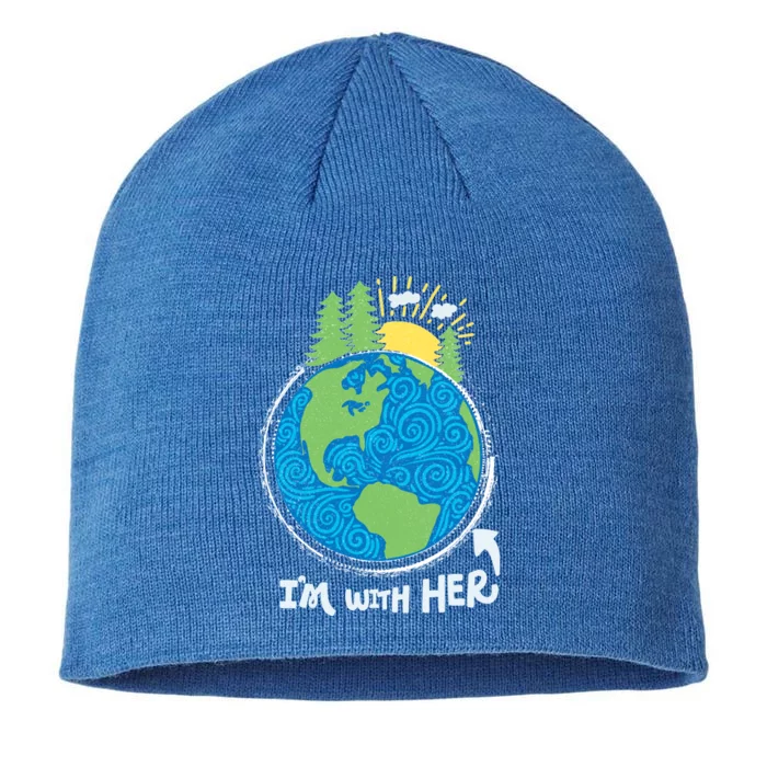 Respect Mother Earth I'm With Her Climate Protest Gift 8 1/2in Sustainable Knit Beanie