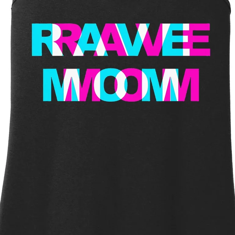 Rave Mom Edm Music Festival Mother Optical Illusion Trippy Ladies Essential Tank