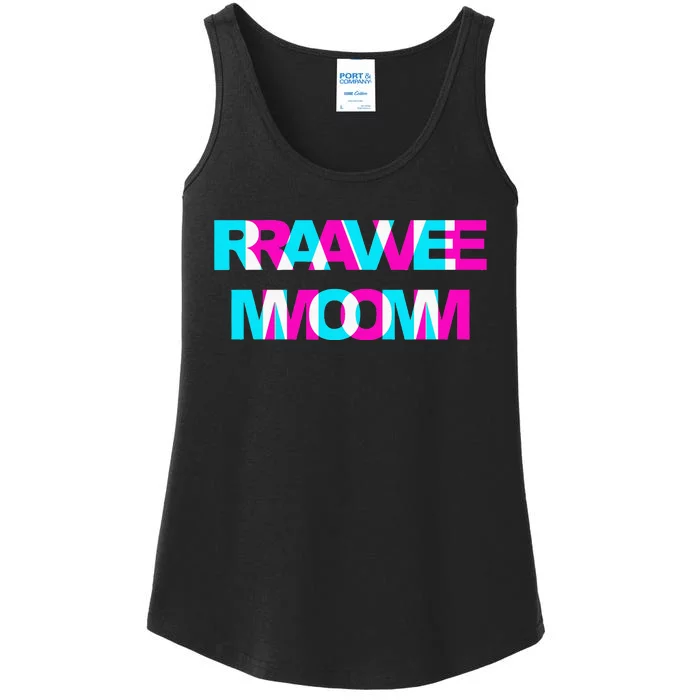 Rave Mom Edm Music Festival Mother Optical Illusion Trippy Ladies Essential Tank