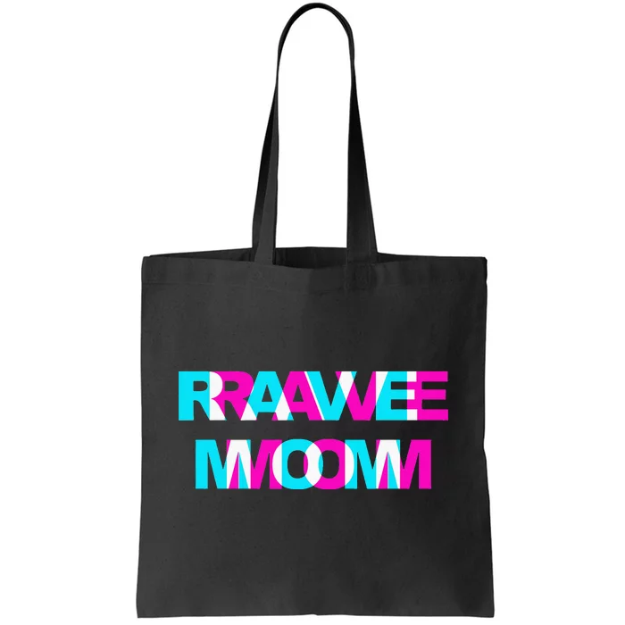 Rave Mom Edm Music Festival Mother Optical Illusion Trippy Tote Bag