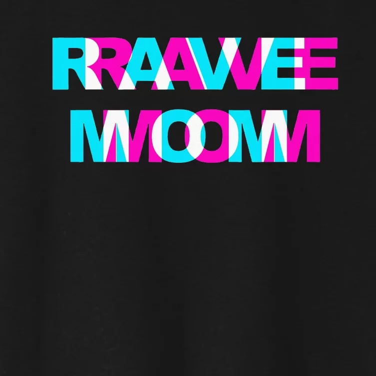 Rave Mom Edm Music Festival Mother Optical Illusion Trippy Women's Crop Top Tee