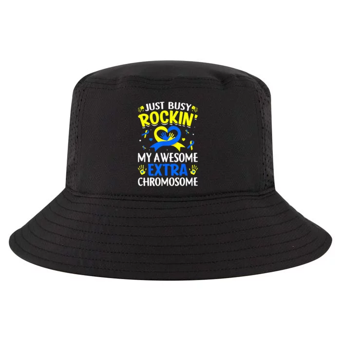 Rocking My Extra Chromosome World Down Syndrome Awareness Cool Comfort Performance Bucket Hat