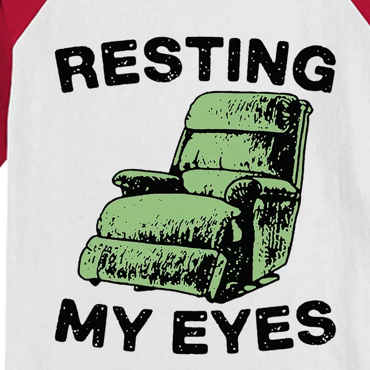 Resting My Eyes In Comfort Chair Sofa Relaxation Kids Colorblock Raglan Jersey