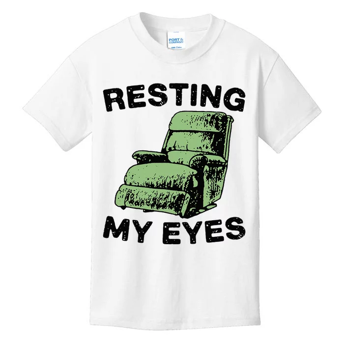 Resting My Eyes In Comfort Chair Sofa Relaxation Kids T-Shirt