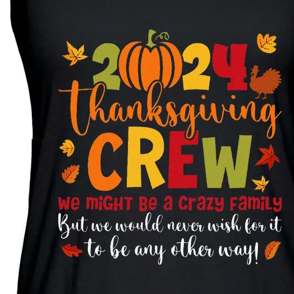 Retro Matching Family 2024 Thanksgiving Crew Pumpkin Autumn Ladies Essential Flowy Tank