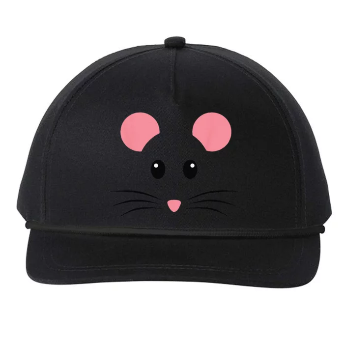 Rat Mouse Face Costume Funny Halloween Snapback Five-Panel Rope Hat