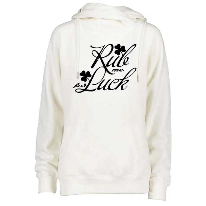 Rub Me For Luck Womens Funnel Neck Pullover Hood