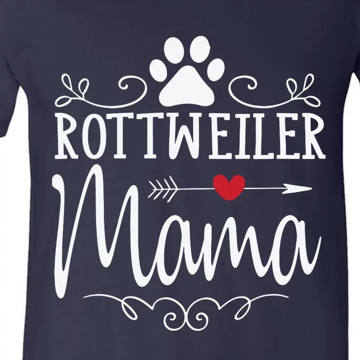 Rottweiler Mama Funny Rottweiler Lover V-Neck T-Shirt