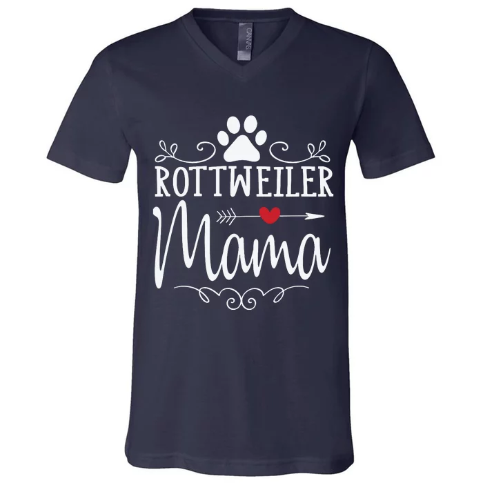 Rottweiler Mama Funny Rottweiler Lover V-Neck T-Shirt