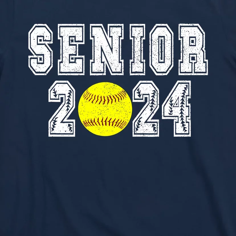 Retro Matching Family Softball Class Of 2024 Dad T-Shirt