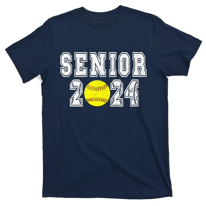 Retro Matching Family Softball Class Of 2024 Dad T-Shirt